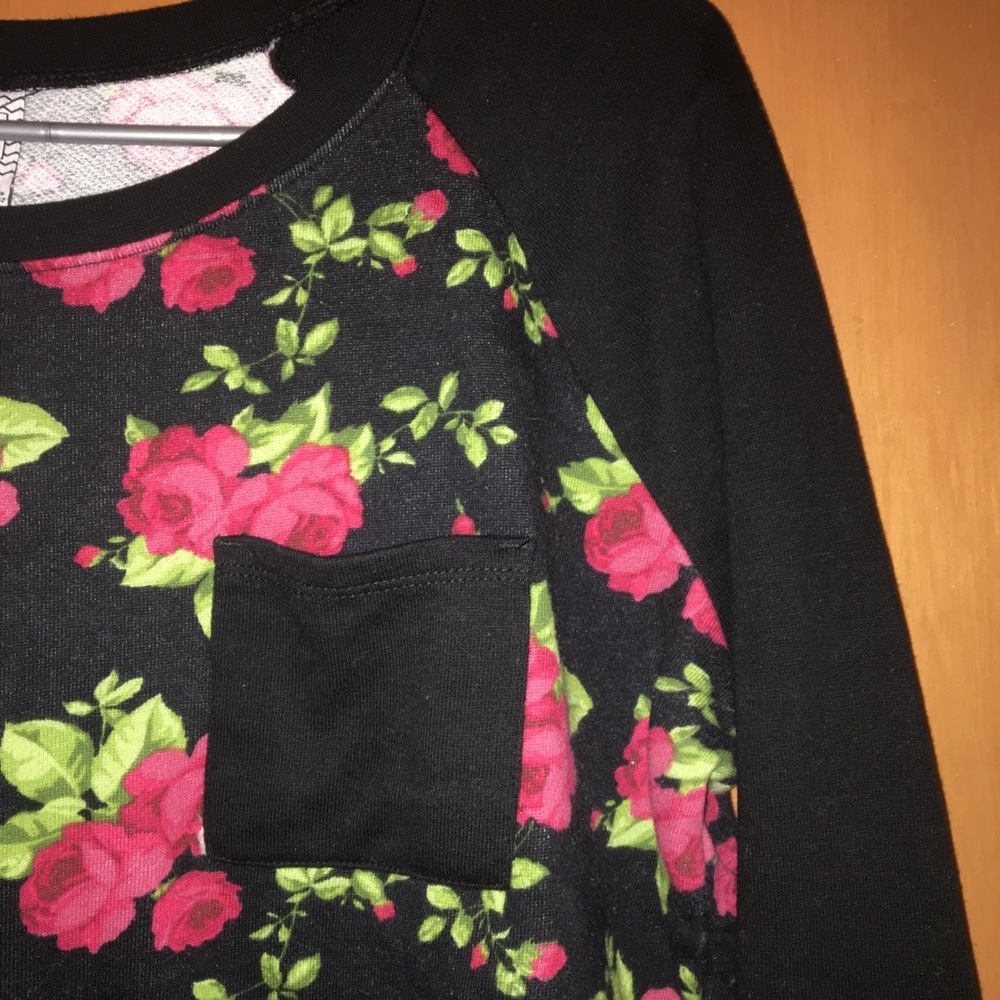 Black with roses long sleeve Empyre top